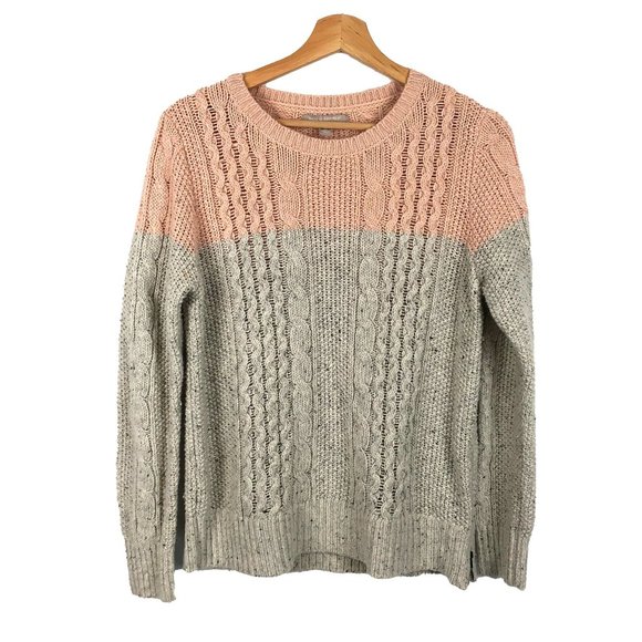 Banana Republic Factory Knit Colorblock Tank Pink Side Zip Wool Sweater M Petite - Picture 1 of 7